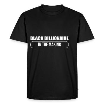 Cadeau de personne visionnaire milliardaire noir - T-shirt Premium bio Homme - noir - Devant - Nico (187cm)