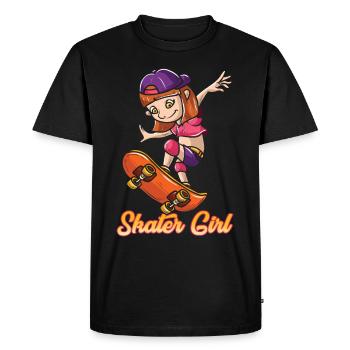 Skater Girl Skateboard Skateboarder Graphics - Men's Premium Organic T-Shirt - black - Front - Nico (187cm)