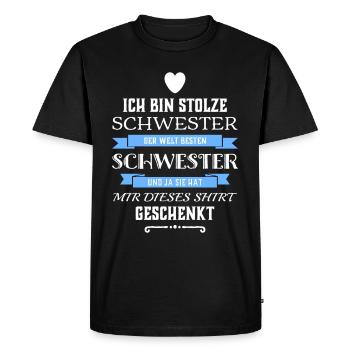 I'm Proud sister of a sister - Men's Premium Organic T-Shirt - black - Front - Nico (187cm)