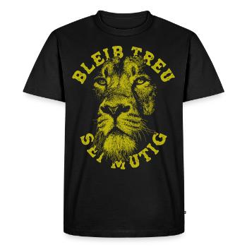 BLEIB TREU - Men's Premium Organic T-Shirt - black - Front - Nico (187cm)