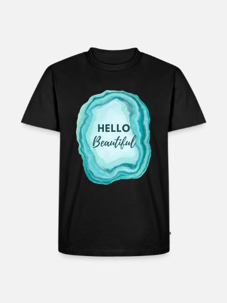 Hello Beautiful - Männer Premium Bio T-Shirt - Schwarz