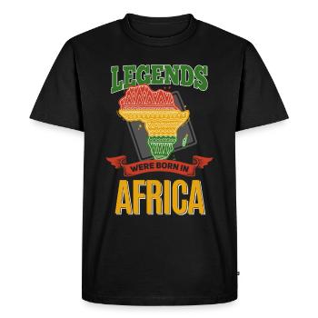 Les légendes sont nées en Afrique - T-shirt Premium bio Homme - noir - Devant - Nico (187cm)