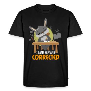 Je suis venu voir et corriger - T-shirt Premium bio Homme - noir - Devant - Nico (187cm)