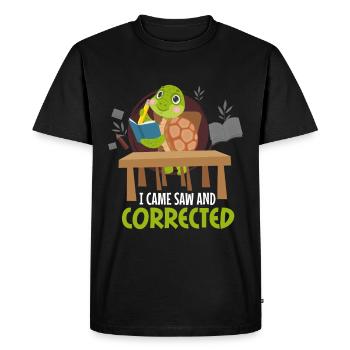 Je suis venu voir et corriger - T-shirt Premium bio Homme - noir - Devant - Nico (187cm)