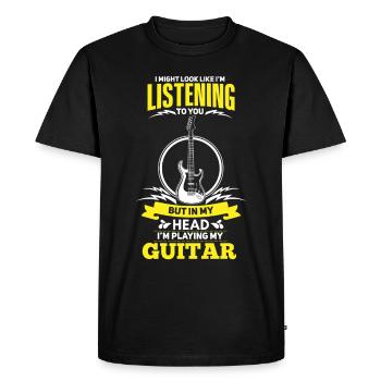 Drôle de guitariste de guitare - T-shirt Premium bio Homme - noir - Devant - Nico (187cm)