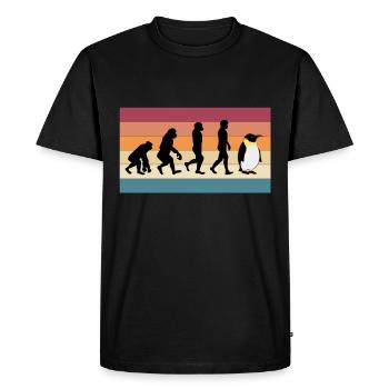 Penguin Human Animal Evolution - Men's Premium Organic T-Shirt - black - Front - Nico (187cm)