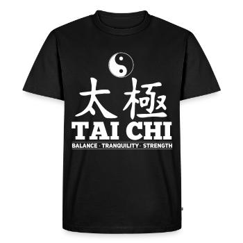 Tai Balance Tranquility Strength - Men's Premium Organic T-Shirt - black - Front - Nico (187cm)