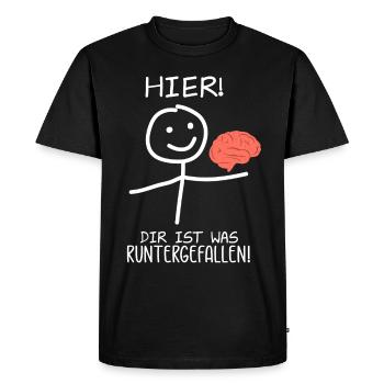 Hier! Du hast etwas fallen gelassen! - Männer Premium Bio T-Shirt - Schwarz - Vorne - Nico (187cm)