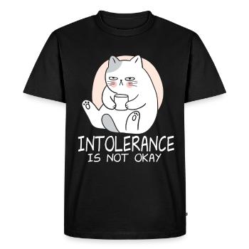 L’intolérance n’est pas acceptable - T-shirt Premium bio Homme - noir - Devant - Nico (187cm)