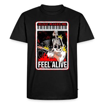 Music makes me feel alive - Men's Premium Organic T-Shirt - black - Front - Nico (187cm)