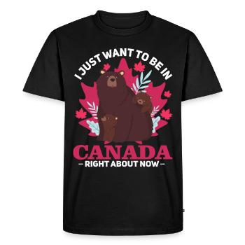 Je veux juste être au Canada en ce moment - T-shirt Premium bio Homme - noir - Devant - Nico (187cm)