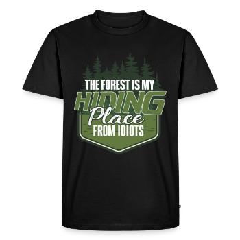 Funny hiker forester saying - Men's Premium Organic T-Shirt - black - Front - Nico (187cm)