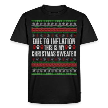 Drôle de dicton de Noël sur l’inflation - T-shirt Premium bio Homme - noir - Devant - Nico (187cm)
