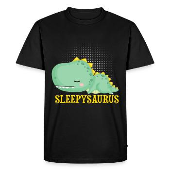 Drôle de motif de dinosaure Sleppysaurus - T-shirt Premium bio Homme - noir - Devant - Nico (187cm)