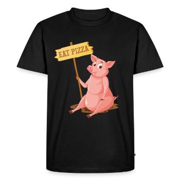 Eat Pizza Vegan Vegan Food Animal Motif - Men's Premium Organic T-Shirt - black - Front - Nico (187cm)
