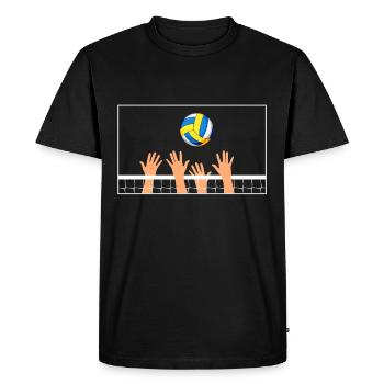 Joueur de volley-ball Mains du joueur de volley-ball - T-shirt Premium bio Homme - noir - Devant - Nico (187cm)