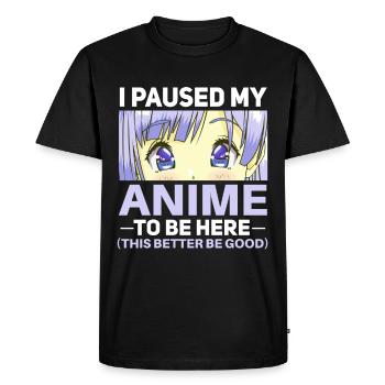 Funny Anime Saying Design - Men's Premium Organic T-Shirt - black - Front - Nico (187cm)