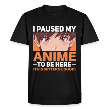 Funny Anime Saying Design - Men's Premium Organic T-Shirt - black - Front - Nico (187cm)
