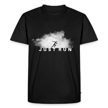 Just run Jogger Runner Fitness Motif - Men's Premium Organic T-Shirt - black - Front - Nico (187cm)