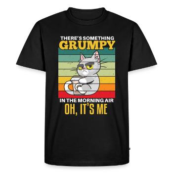 Drôle de grouch du matin disant design - T-shirt Premium bio Homme - noir - Devant - Nico (187cm)