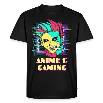 Cool Anime Gaming Cosplay Motif - Men's Premium Organic T-Shirt - black - Front - Nico (187cm)