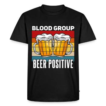 Groupe sanguin Bière Drôle de fête Dire - T-shirt Premium bio Homme - noir - Devant - Nico (187cm)