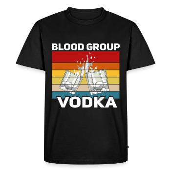 Funny Vodka Alcohol Saying Motif - Men's Premium Organic T-Shirt - black - Front - Nico (187cm)