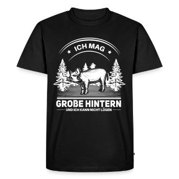 I like big bucks and I can not lie - Men's Premium Organic T-Shirt - black - Front - Nico (187cm)