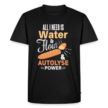 Cool bread baking baker saying motif - Men's Premium Organic T-Shirt - black - Front - Nico (187cm)
