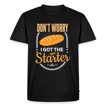 Cool bread baking baker saying motif - Men's Premium Organic T-Shirt - black - Front - Nico (187cm)