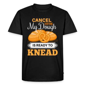 Cool bread baking baker saying motif - Men's Premium Organic T-Shirt - black - Front - Nico (187cm)