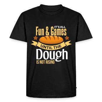 Cool bread baking baker saying motif - Men's Premium Organic T-Shirt - black - Front - Nico (187cm)