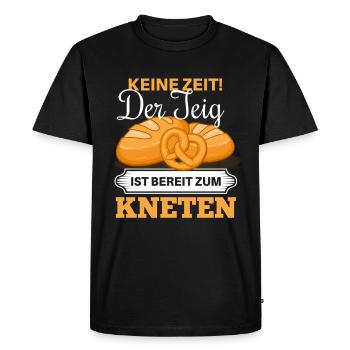 Cool bread baking baker saying motif - Men's Premium Organic T-Shirt - black - Front - Nico (187cm)