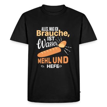 Cool bread baking baker saying motif - Men's Premium Organic T-Shirt - black - Front - Nico (187cm)