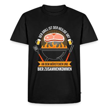 Griller cool barbecue griller dicton - T-shirt Premium bio Homme - noir - Devant - Nico (187cm)