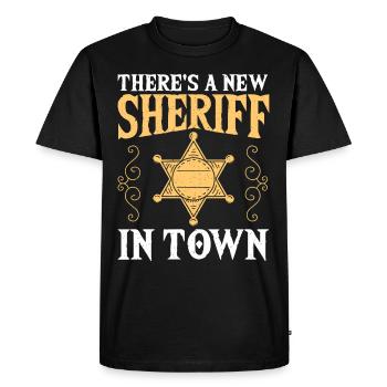 There's A New Sheriff In Town Deputy Sheriff - Men's Premium Organic T-Shirt - black - Front - Nico (187cm)
