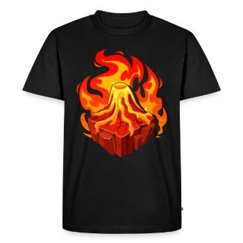 Volcano Geology Nature Illustration Motif - Men's Premium Organic T-Shirt - black - Front - Nico (187cm)