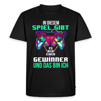 Funny Gaming Gamer Saying Design - Men's Premium Organic T-Shirt - black - Front - Nico (187cm)