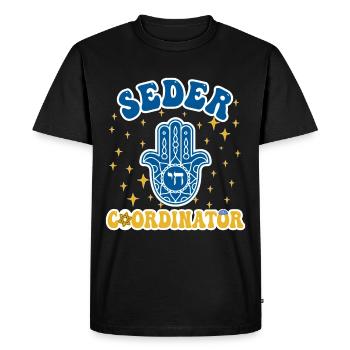 Jewish Family Pesach Seder Coordinator - Men's Premium Organic T-Shirt - black - Front - Nico (187cm)