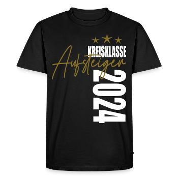 Aufsteiger Kreisklasse 2024 Aufstiegstrikot - Männer Premium Bio T-Shirt - Schwarz - Vorne - Nico (187cm)