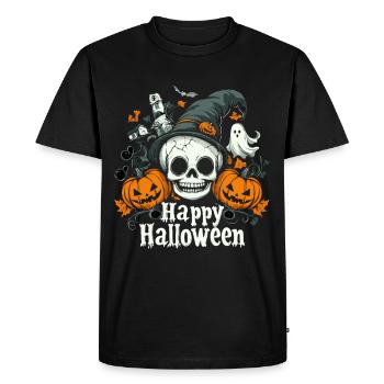 Halloween Costume Skull Witch Ghost Pumpkin - Men's Premium Organic T-Shirt - black - Front - Nico (187cm)