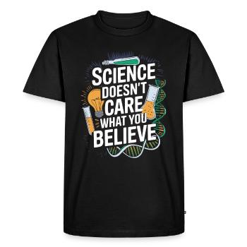 Atheists: Sayings of Science Research - Men's Premium Organic T-Shirt - black - Front - Nico (187cm)