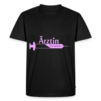 Le médecin charge des études de médecine pour un étudiant - T-shirt Premium bio Homme - noir - Devant - Nico (187cm)