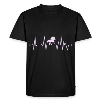 Cheval islandais Tölt Pink Battement de cœur - T-shirt Premium bio Homme - noir - Devant - Nico (187cm)