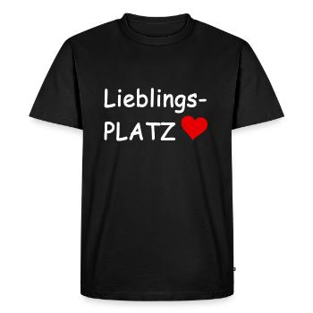 Endroit préféré! Idée cadeau coeur sport - T-shirt Premium bio Homme - noir - Devant - Nico (187cm)