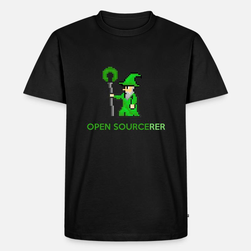 Open sourcerer Developer T-Shirt - Männer Premium Bio T-Shirt - Schwarz