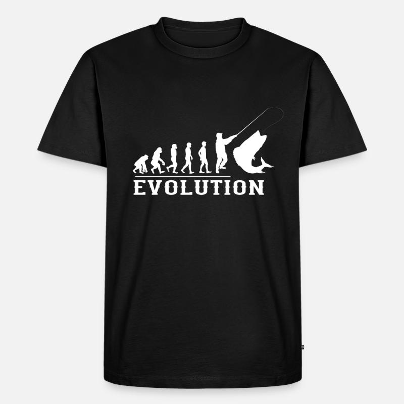 Evolutiondesign Angeln Fischen Geschenk - Männer Premium Bio T-Shirt - Schwarz