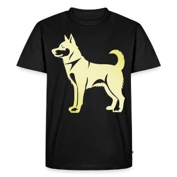 Silhouette de chien husky - T-shirt Premium bio Homme - noir - Devant - Nico (187cm)