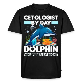 Biologie marine Dauphin | Idée cadeau de biologiste marin - T-shirt Premium bio Homme - noir - Devant - Nico (187cm)