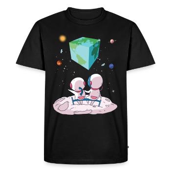La terre est un cube - T-shirt Premium bio Homme - noir - Devant - Nico (187cm)